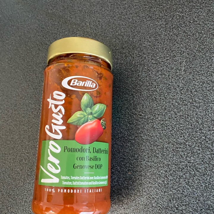 review photo of Barilla Vero Gusto - Pomodori, Datterini con Basilico Genovese DOP shared by @leoncinoveg on 31 Mar 2022 - review