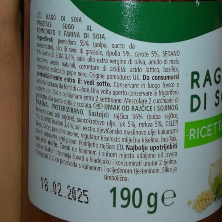 review photo of Fior di Natura Ragù di soia shared by @floriana97 on 20 Mar 2022 - review