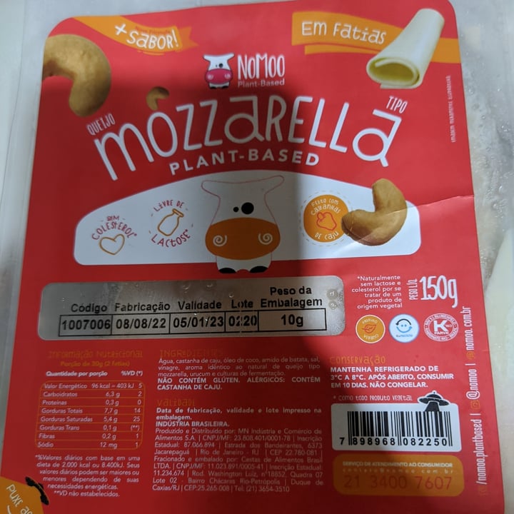 review photo of NOMOO Plant-Based Brasil Queijo Mozzarela shared by @imsbruna on 04 Dec 2022 - review