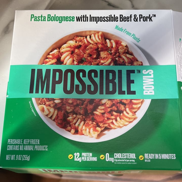 photo of Impossible Foods Pasta Bolognese Impossible Beef & Pork shared by @cassy813 on  30 Nov 2022 - review