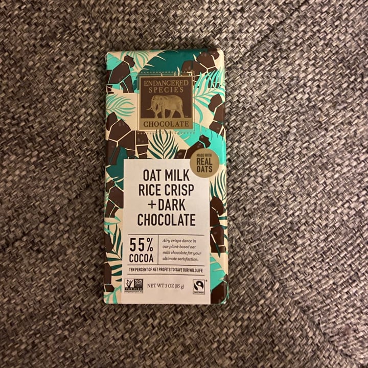 review photo of Endangered Species Chocolate Oat Milk Rice Crisp + Dark chocolate shared by @-zee on 28 Jun 2021 - review