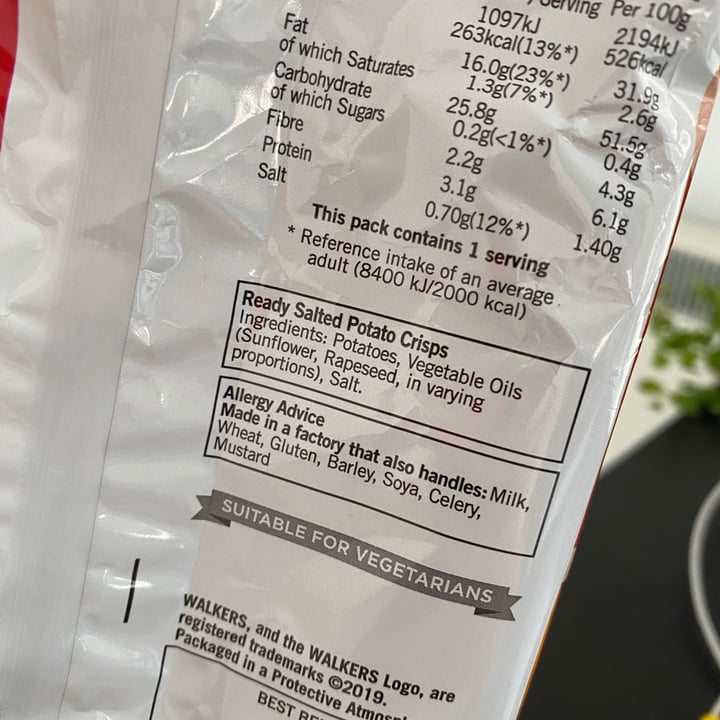 photo of Walkers Ready salted crisps shared by @heatherevans on  19 Aug 2020 - review