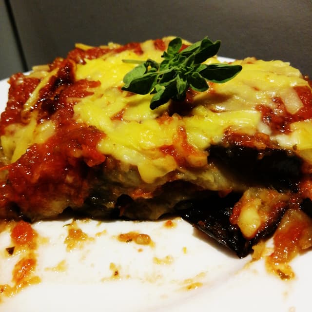 Photo of the dish “Aubergine Parmagiana (vegan version)”