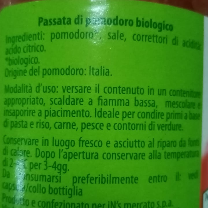 photo of Bio iN's Passata di pomodoro biologico shared by @valeveg75 on  05 Dec 2021 - review