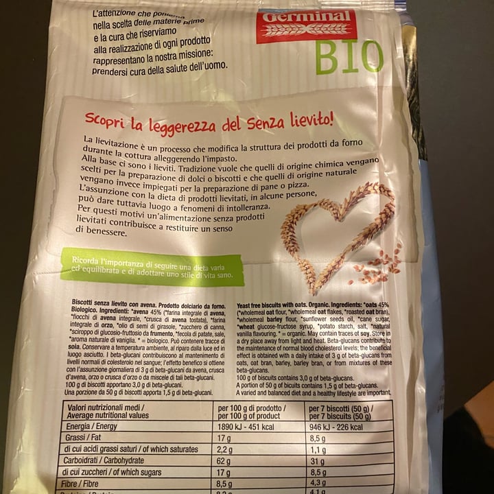 photo of Germinal Bio Biscotti Senza Lievito shared by @katia97 on  20 Mar 2022 - review