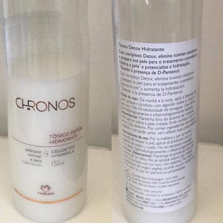 photo of Natura Chronos tonico detox hidratante shared by @mariairaizoz on  21 Sep 2020 - review