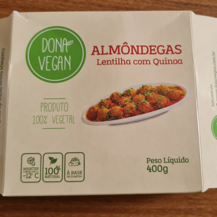 photo of Donna Vegan Almôndegas Lentilha com Quinoa shared by @mariafranciscamotta on  16 Aug 2022 - review
