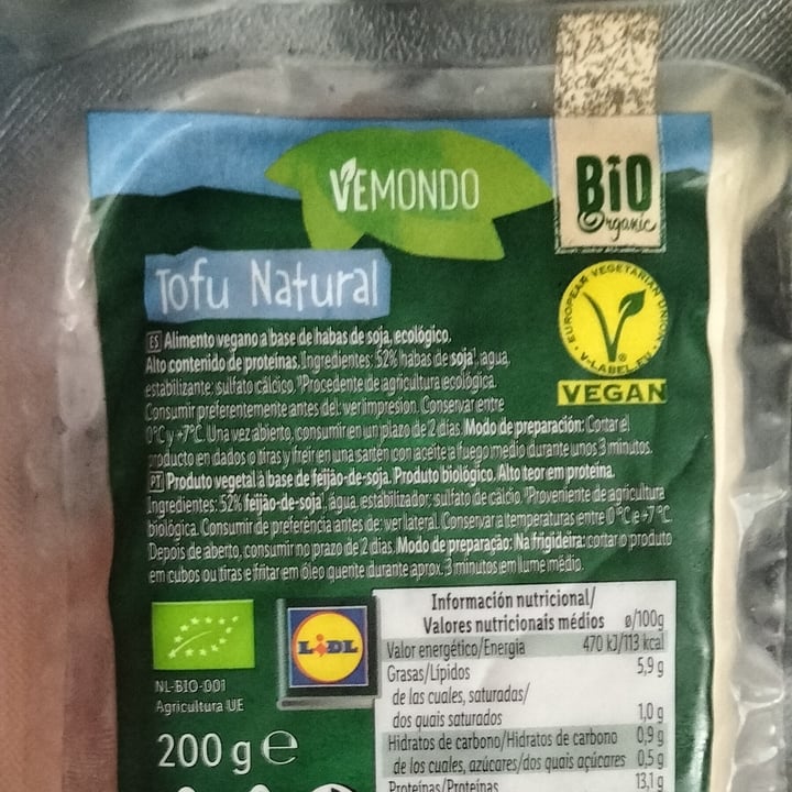 photo of Vemondo Tofu natural bio shared by @annamasana on  24 Jul 2022 - review