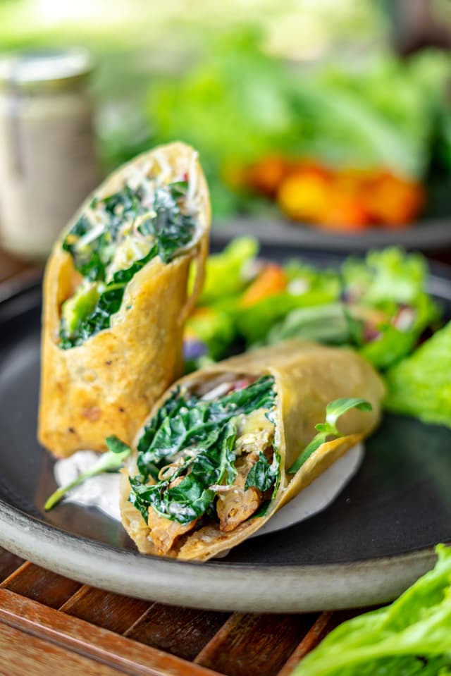 Foto do prato “Blackened tempe wrap”