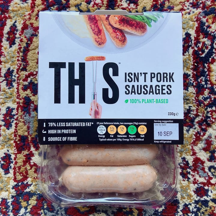 photo of THIS This Isn’t Pork Sausages shared by @katelouisepowell on  07 Sep 2022 - review