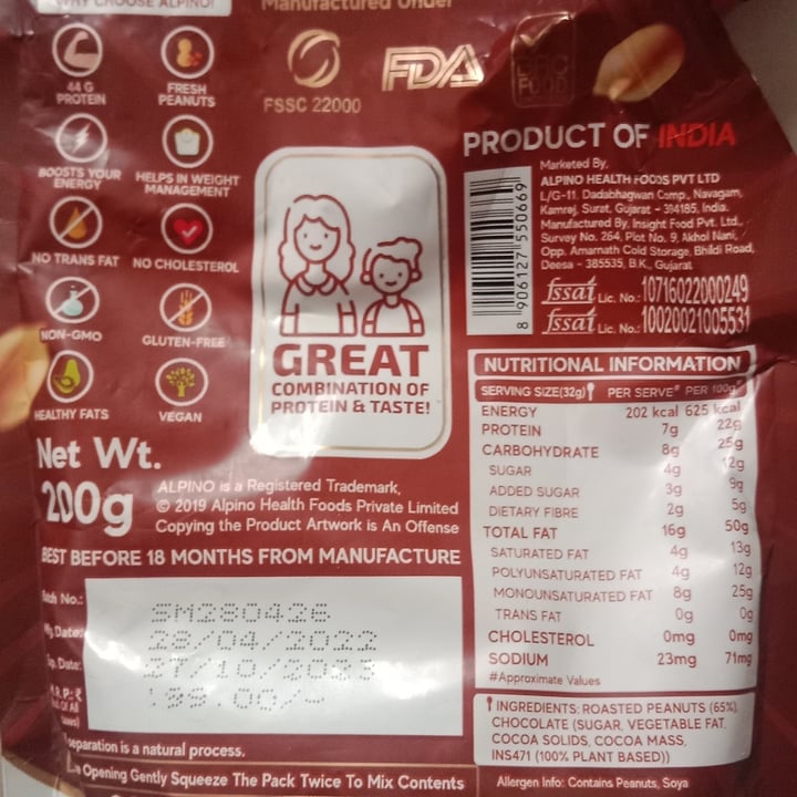 review photo of Chocolate Alpino Peanut Butter shared by @malinenimanjula on 17 Nov 2022 - review