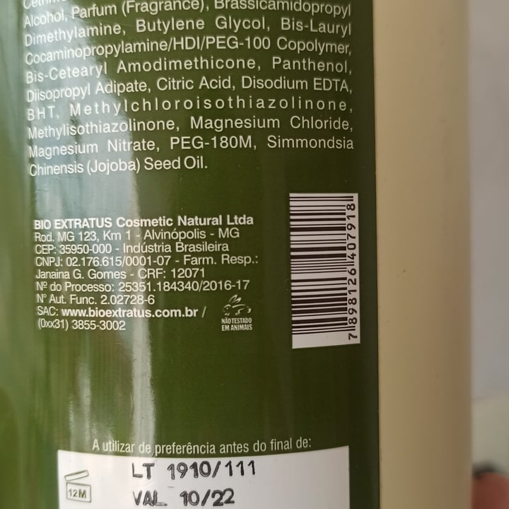 photo of Bio Extratus Banho de Creme Pós Química Abacate e Jojoba shared by @palomasantos on  31 Jan 2022 - review