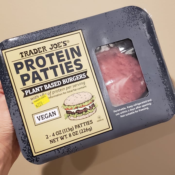 photo of Trader Joe's Protein Patties Plant-Based Burgers shared by @ambularfortheanimals on  19 May 2020 - review
