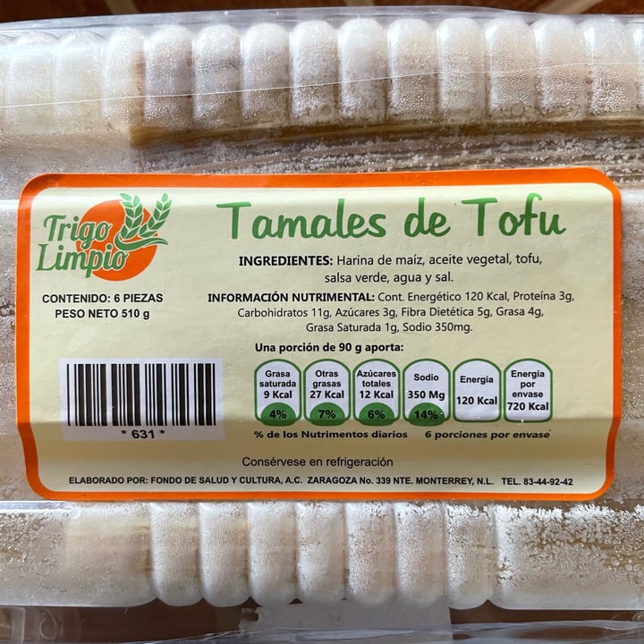 photo of Trigo limpio Tamales de tofu shared by @beckiesveggies on  26 Dec 2021 - review