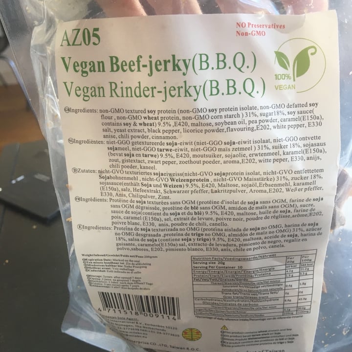 review photo of Ren Xiang Enterprise Vegan beef-jerky (b.b.q.) shared by @zsoffmeszaros on 03 Sep 2021 - review