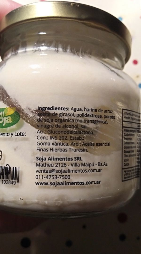 photo of Mi Soja Untable de Tofu sabor Finas Hierbas shared by @sofidamelio on  08 Mar 2020 - review
