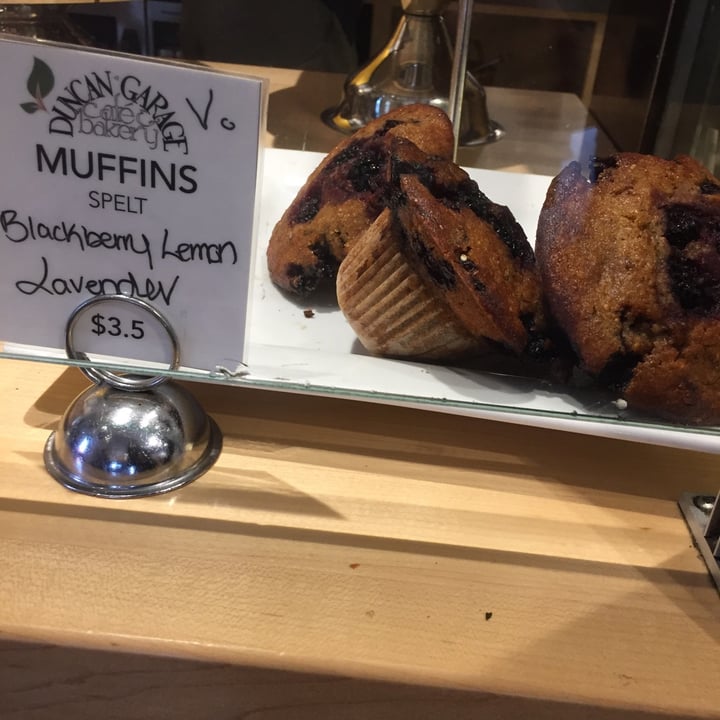 photo of Duncan Garage Cafe & Bakery Blackberry Lemon Lavender Spelt Vegan Muffin shared by @malarky on  24 Aug 2021 - review