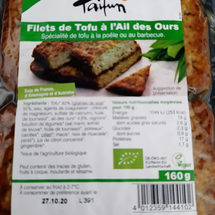 photo of Taifun Filets de tofu à l'ail des ours shared by @marte on  10 Oct 2020 - review
