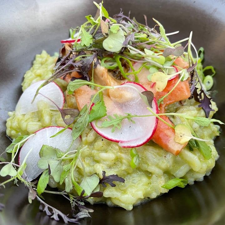 photo of Junk Ditch Brewing Company Vegan risotto with spring ramp chimichurri shared by @karenasp on  23 May 2021 - review