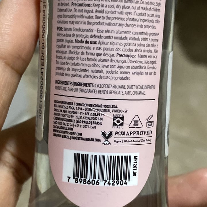 photo of Cadiveu Essentials Quartzo Shine - Quartzo Líquido (Power Drops) shared by @veganlover13 on  11 Jun 2022 - review