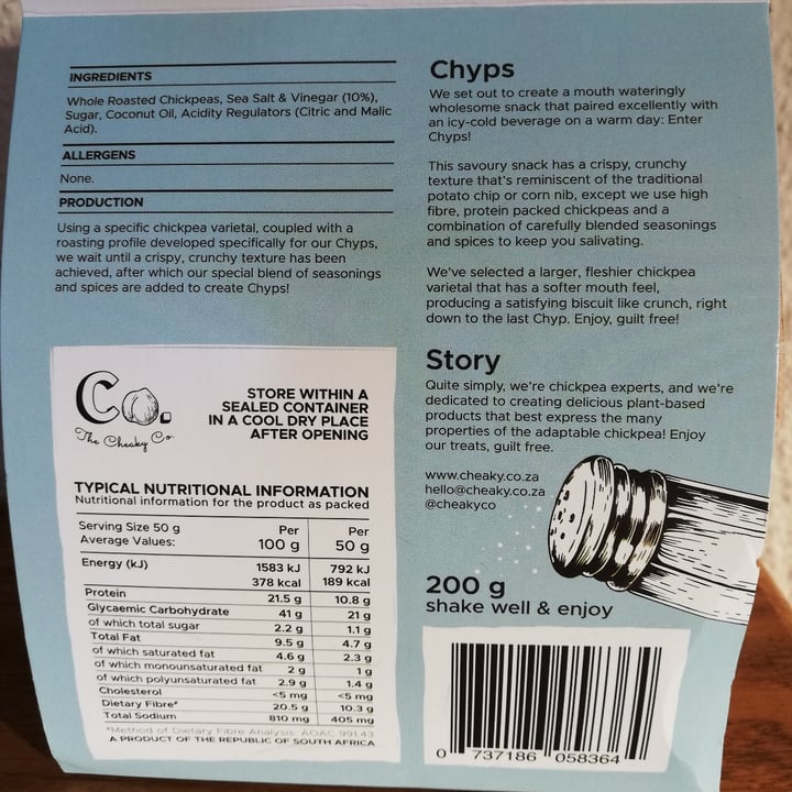 photo of The Cheaky Co. Chyps Salt & Vinegar shared by @simonel on  01 Dec 2020 - review