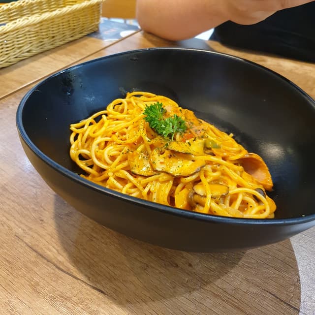 Photo of the dish “Kimchi Cream Spaghetti”