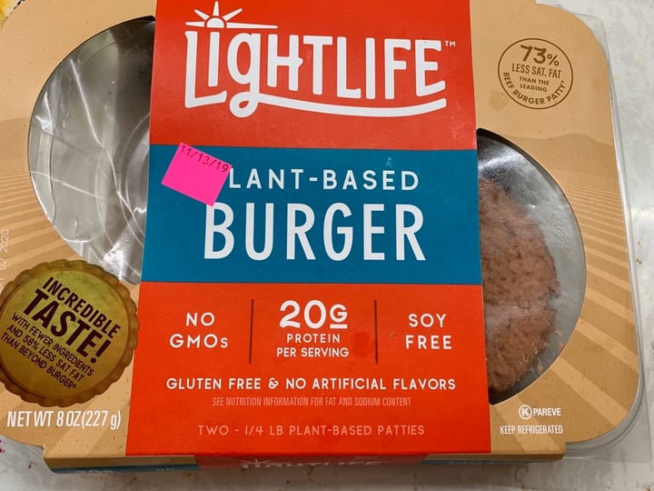 photo of Lightlife Plant Based Burgers shared by @ehansen on  12 Jan 2020 - review