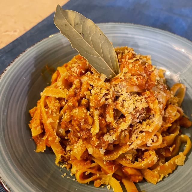 「Tagliatelle al ragù di ceci」の料理の写真
