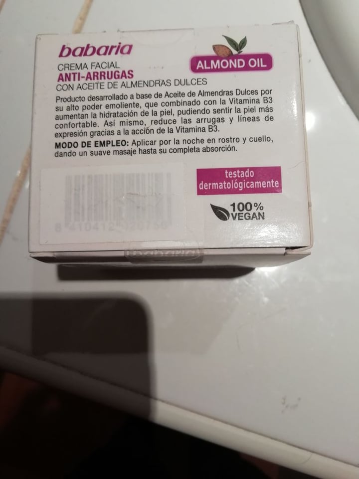 review photo of Babaria Crema facial shared by @veganmodeon on 12 Apr 2020 - review