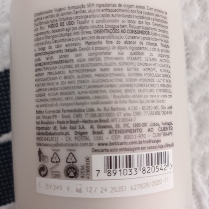 review photo of O Boticário Condicionador nativa spa jasmim sambac shared by @camilaesteves on 12 Nov 2022 - review