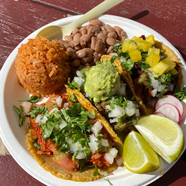 photo of La Taquiza Vegana Taco Plate With Rice And Beans shared by @adolence on  02 Apr 2021 - review