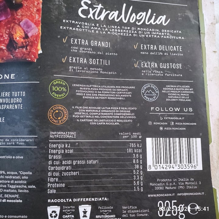 review photo of Pizza roncadin Mediterranea Extra Sottile shared by @marumomo on 25 Aug 2022 - review