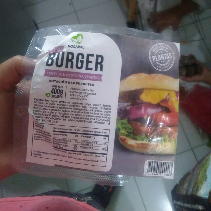 photo of Hojaral Burguer de lentejas shared by @nataliagarzon on  12 Mar 2022 - review