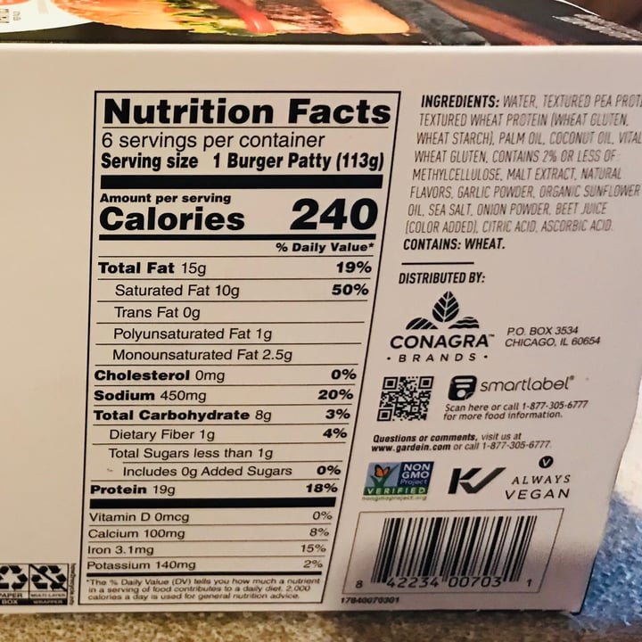 photo of Gardein Ultimate Plant-Based Burger shared by @redpath on  28 Feb 2021 - review