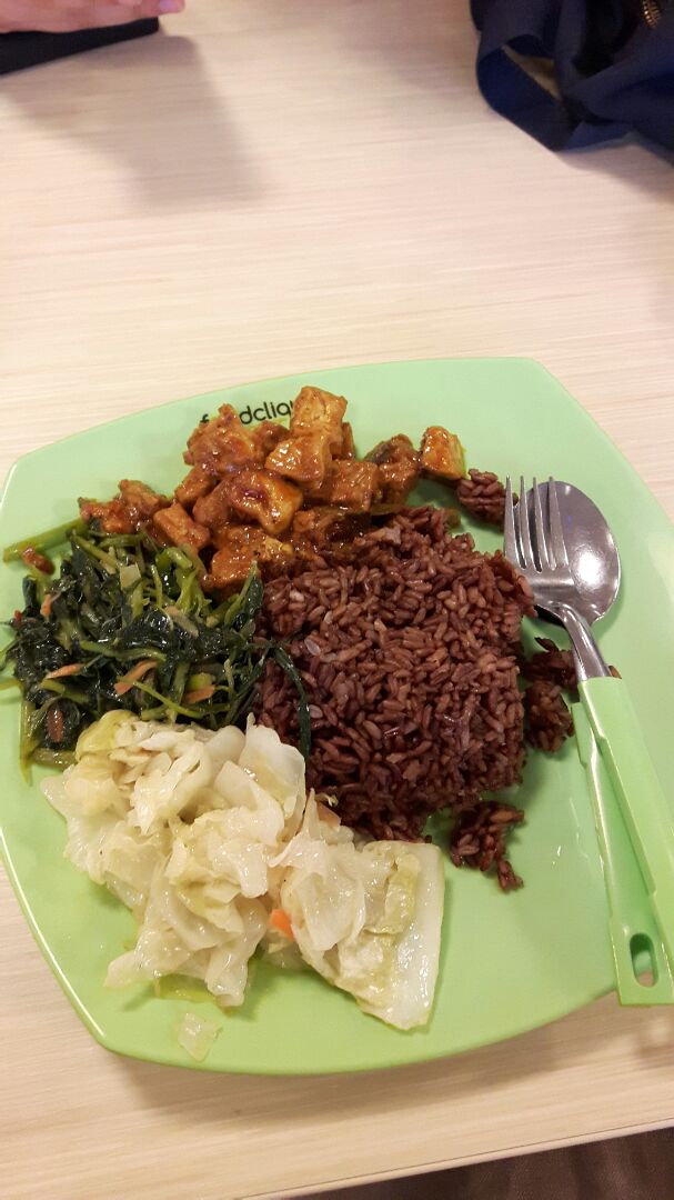 photo of Flavours @ UTown (Foodclique) Tofu & Tempeh Curry, Spinach and Cabbage with Brown Rice (Malay Stall) shared by @darkchocoholic on  23 Feb 2019 - review