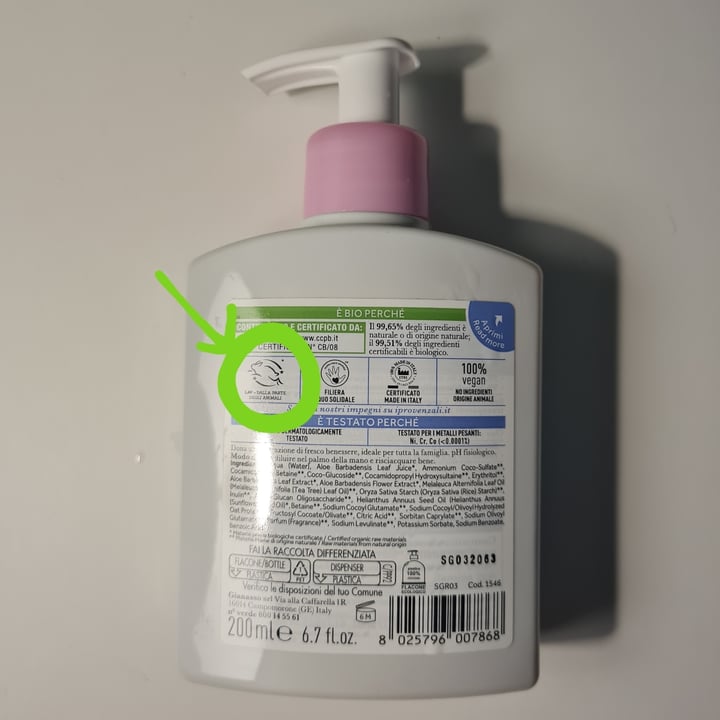 review photo of I Provenzali bio Detergente intimo biologico Aloe e Tea Tree Oil shared by @fedelups on 09 Oct 2022 - review