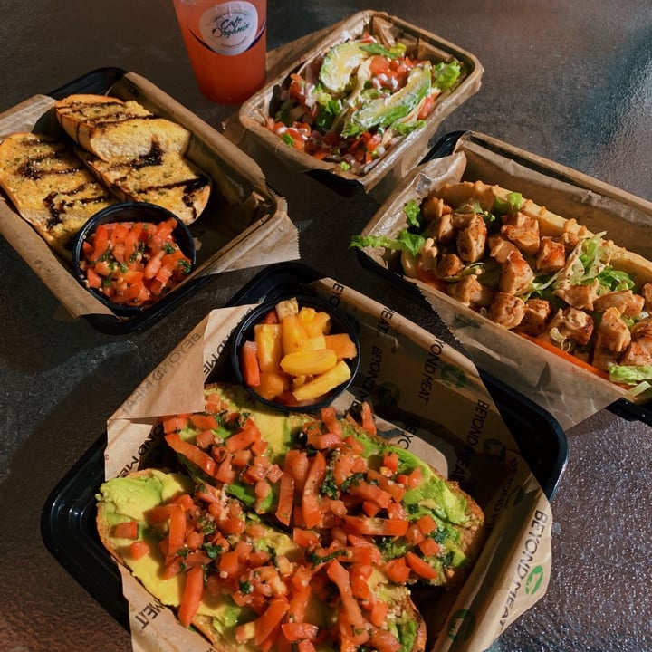 review photo of Cafe Organix Bruschetta, Avocado Toast, Po’ Boy, and Monster Taco shared by @veganhotchip on 29 Nov 2020 - review