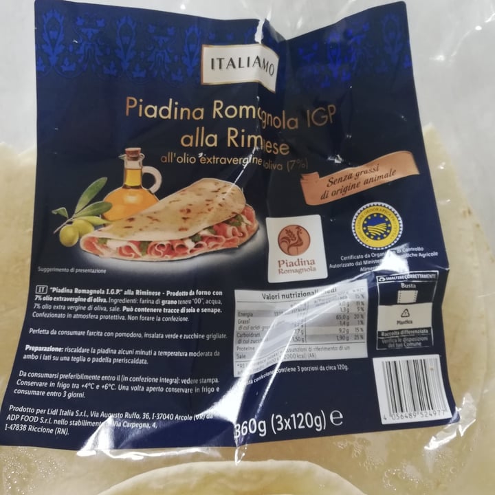 photo of Italiamo Piadina romagnola IGP alla Riminese shared by @anyalce on  02 Apr 2022 - review
