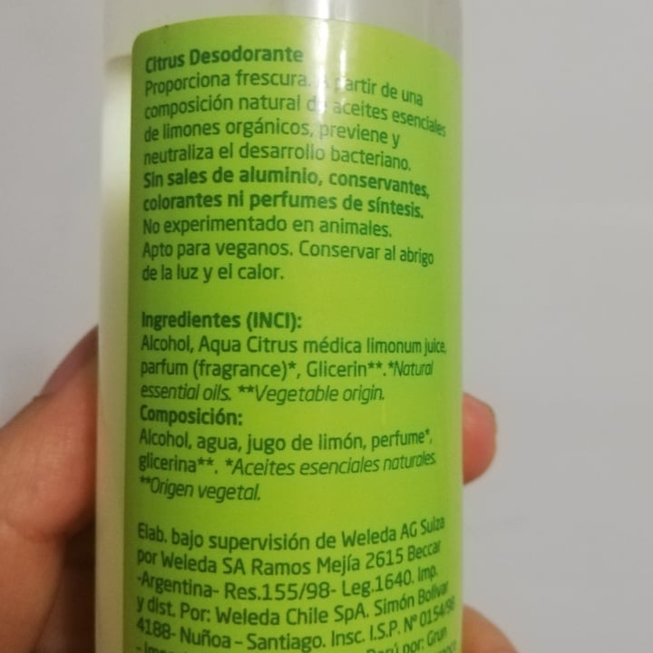 photo of Weleda Citrus Deodorant shared by @isabelalejaa on  09 Jan 2021 - review