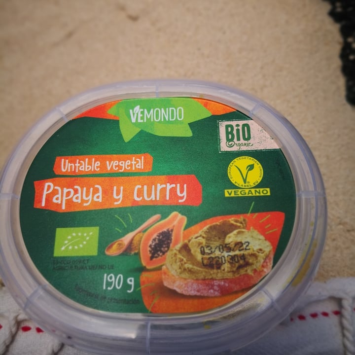 photo of Vemondo Untable vegetal Papaya Y Curry shared by @gingervegtruck on  29 Mar 2022 - review