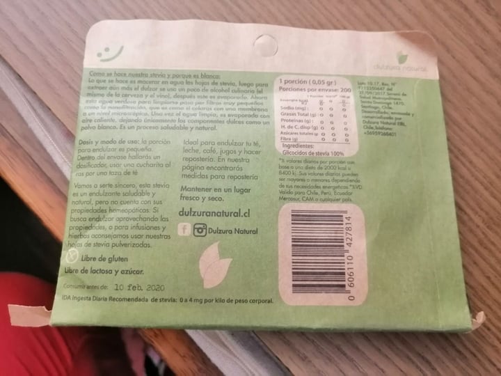 photo of Dulzura natural Stevia en polvo shared by @rosieie on  09 Mar 2020 - review