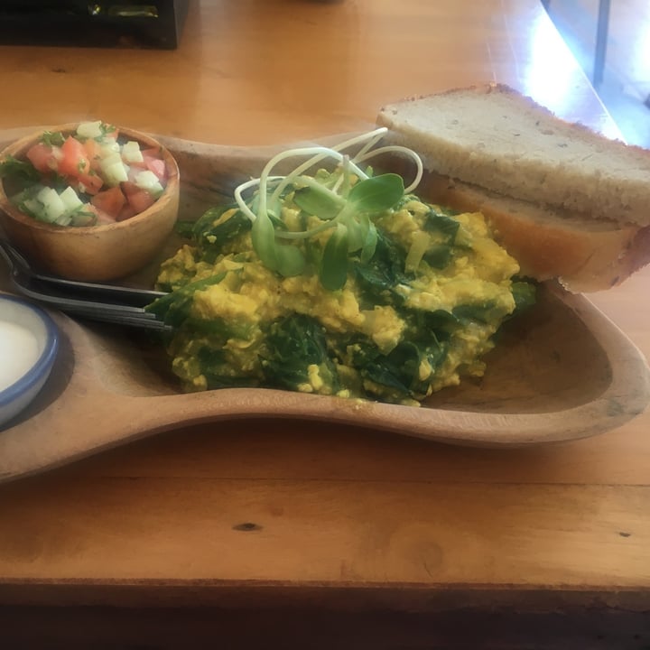 photo of Eat.Co Scrambled tofu, With Tomato And Sourdough Bread shared by @gillhibbitt on  18 Jul 2020 - review