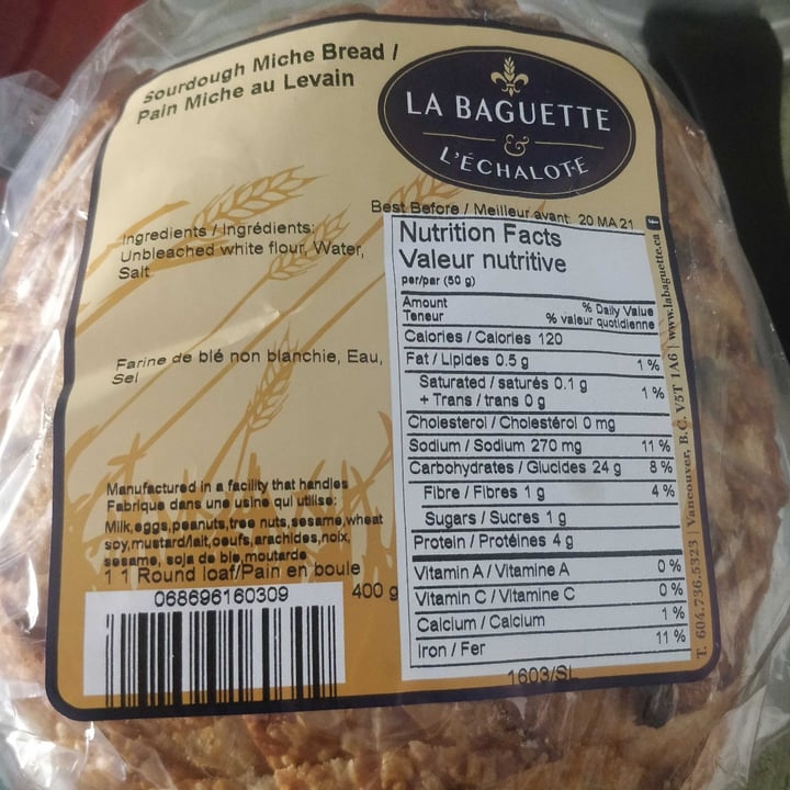 photo of La baguette Bread shared by @veganshenanigans on  20 May 2020 - review
