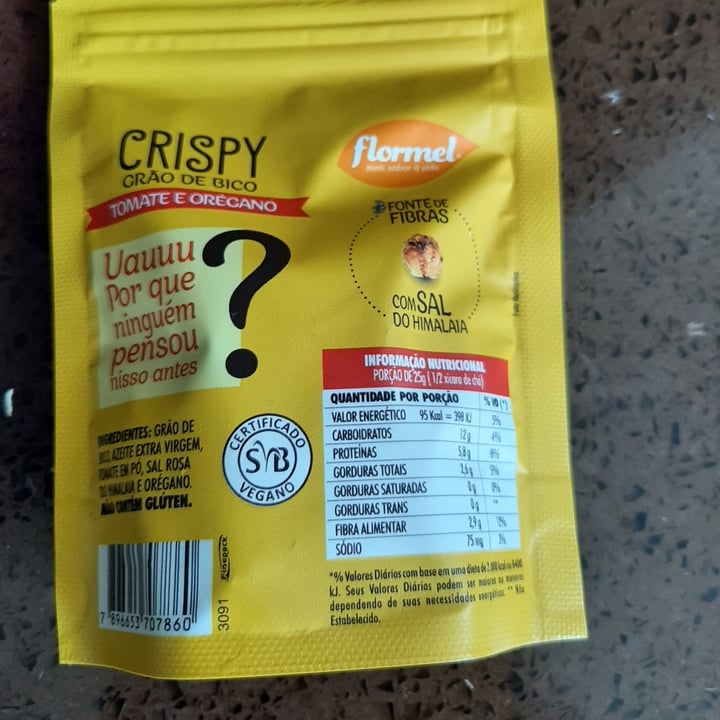 photo of Flormel Crispy De Grao De Bico Tomate e Oregano shared by @tentandosermaisveg on  06 Sep 2021 - review