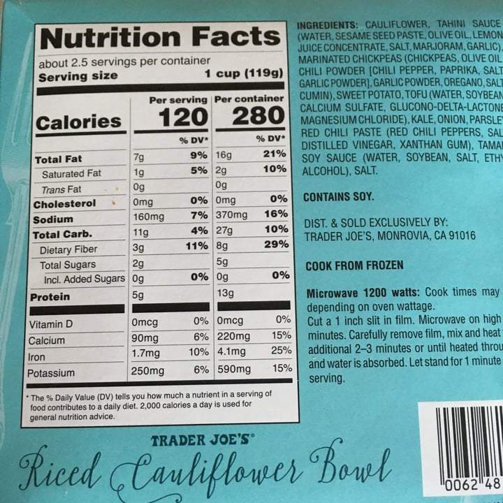 review photo of Trader Joe's Riced Cauliflower Bowl shared by @jqared on 23 Jan 2021 - review