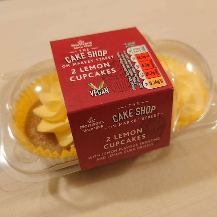photo of Morrisons 2 lemon cupcakes shared by @veggierob on  24 Jan 2021 - review