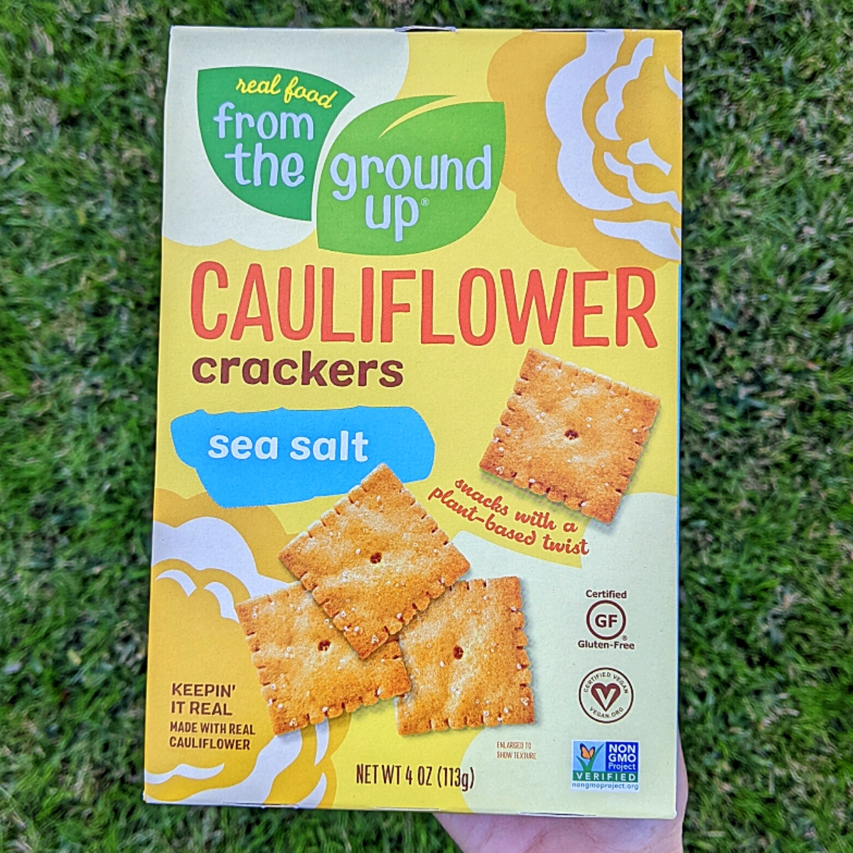 Real Food From The Ground Up Cauliflower Crackers Sea Salt Reviews