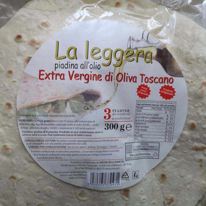 photo of Sapori delle Marche La leggera Piadina all'olio evo shared by @stephilosopher on  28 Jun 2022 - review