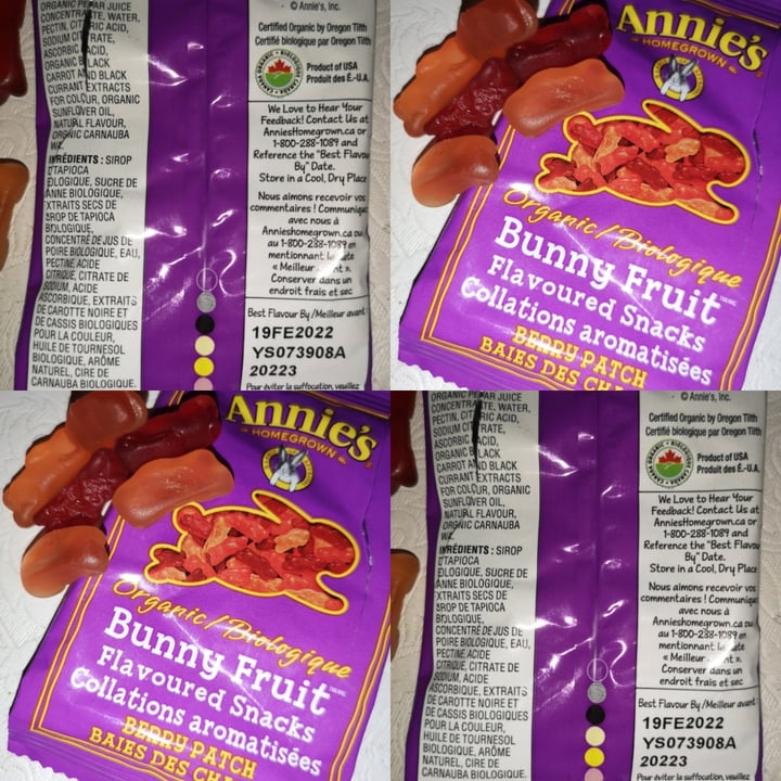 photo of Annie’s Annie’s fruit snacks shared by @nativeflowerchild on  19 Mar 2021 - review