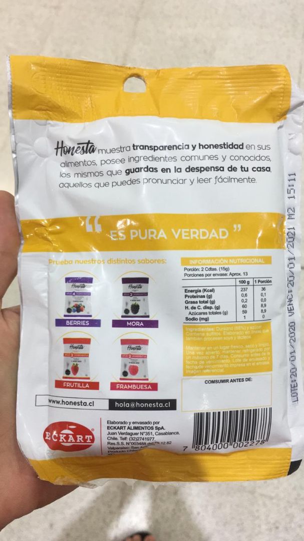 review photo of Honesta Mermelada durazno shared by @franutricion on 20 Feb 2020 - review